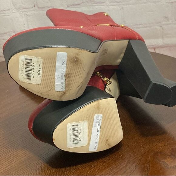 37 (7) MOSCHINO Love MOSCHINO Leather Platform boots EUC - Picture 9 of 12